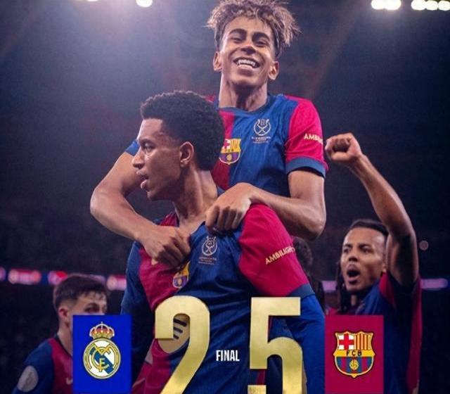 巴萨内战惨败于皇马，梅西持球乱拍败走